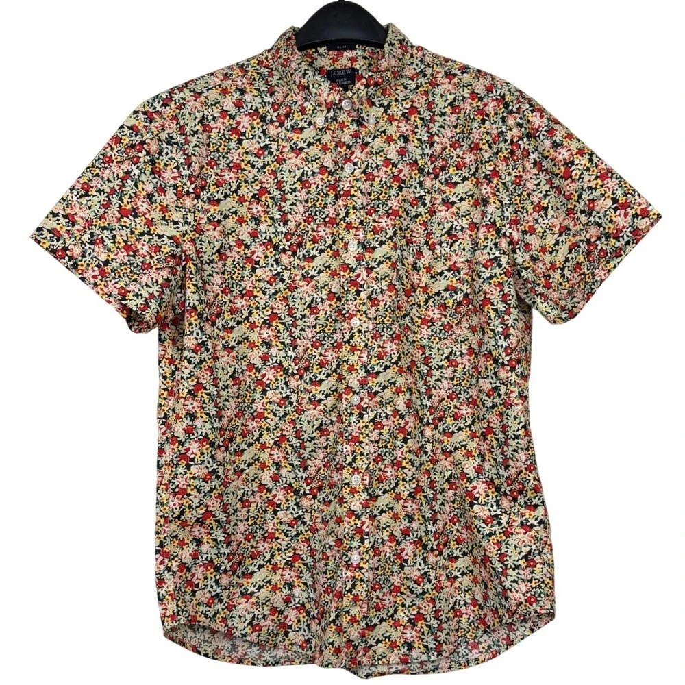 (LOT OF 3) J. Crew Flex Button Down Shirt Mens L Slim Floral Geometric